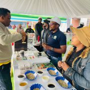 Hon. Hussein Bashe, Minister of Agriculture at AGRI-CONNECT booth during the International Agricultural Exhibitions – Mbeya.